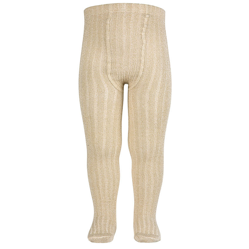 Колготи в рубчик з люрексом Beige