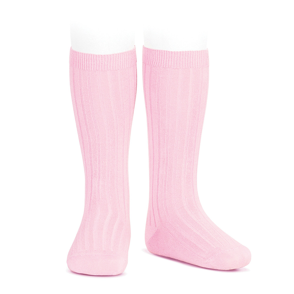 Базові гольфи в рубчик pink