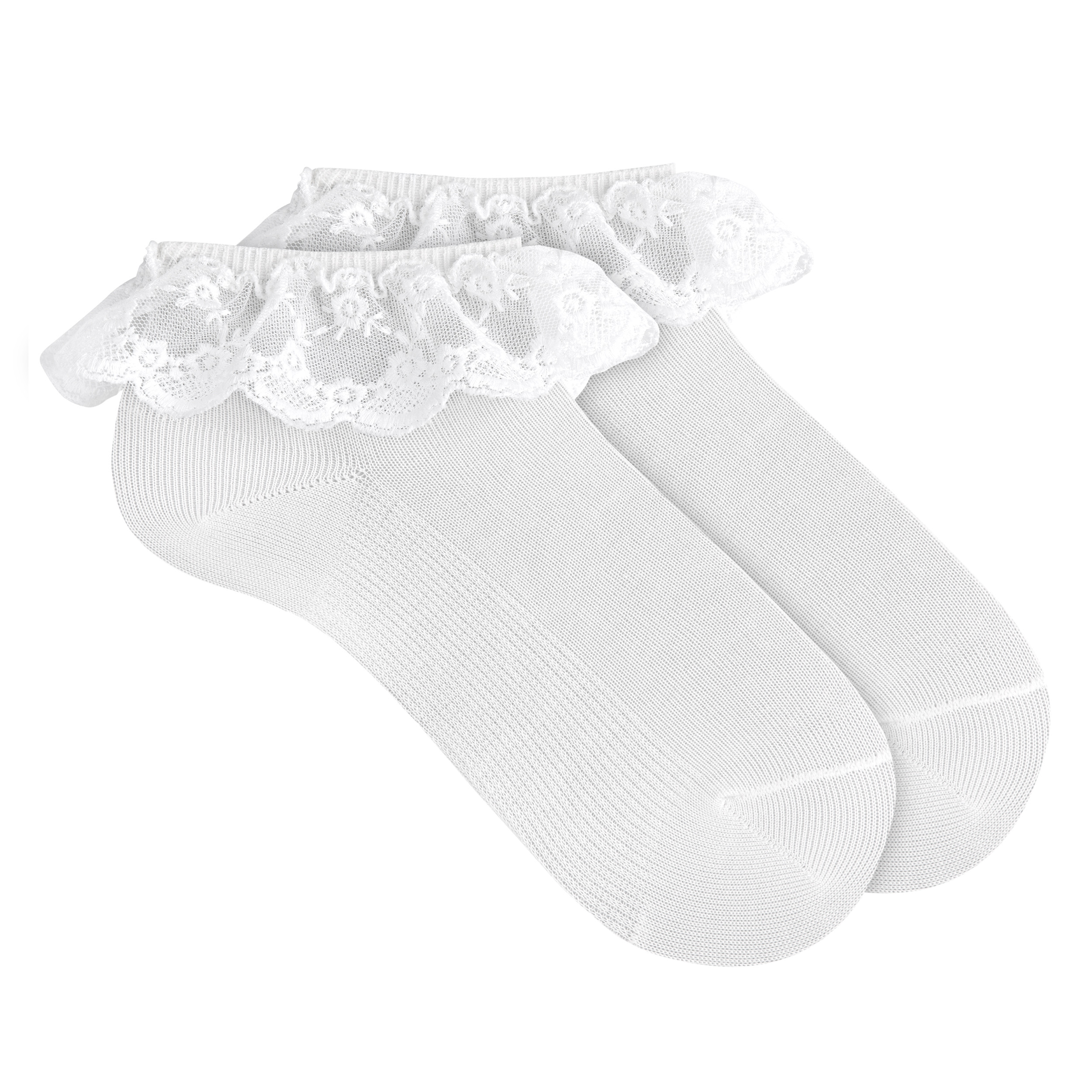Шкарпетки з мереживним воланом white