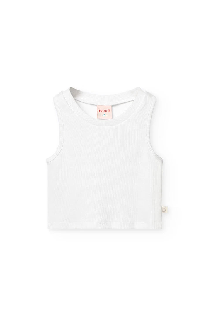 Майка в рубчик white