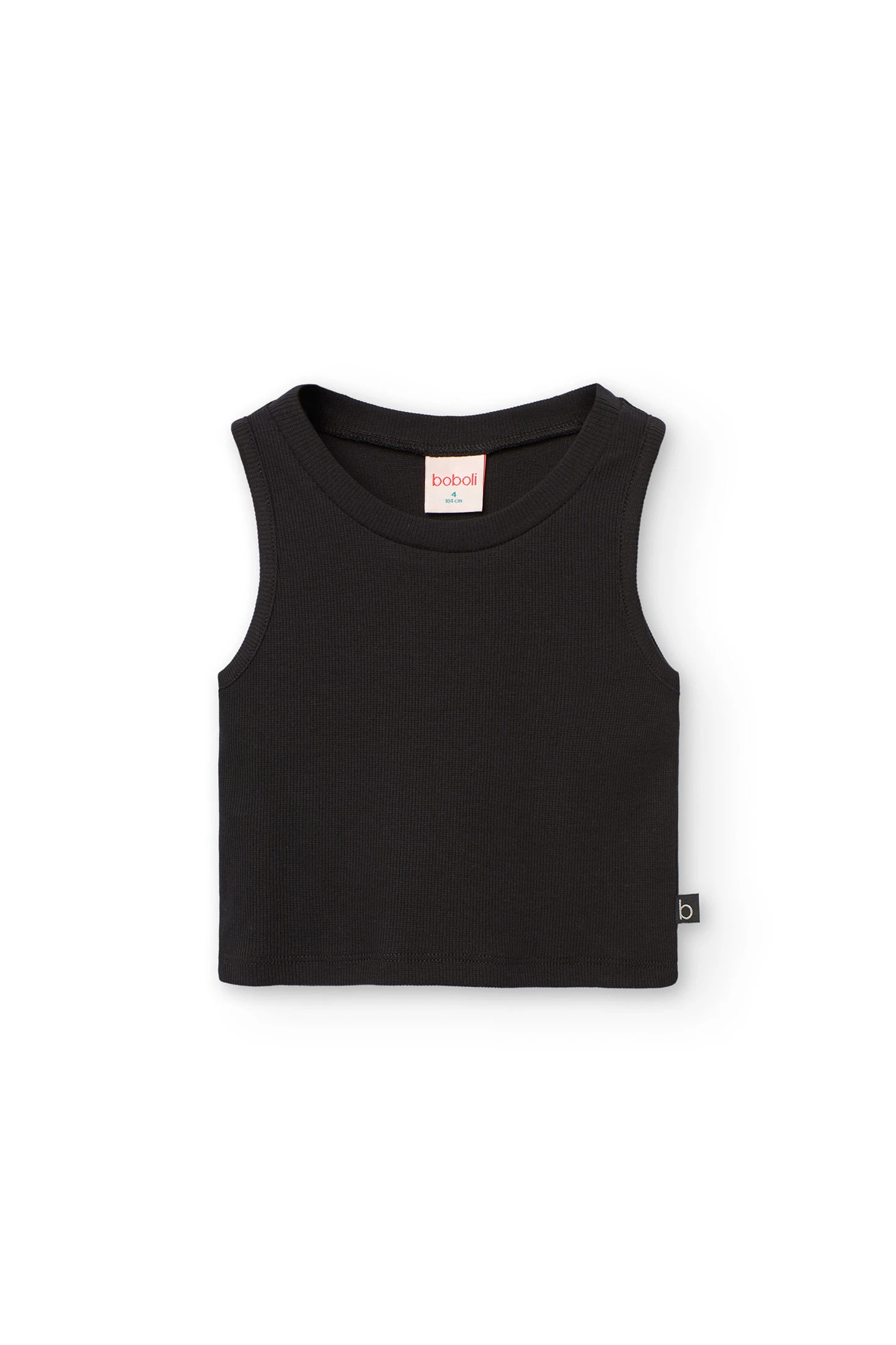 Майка в рубчик black