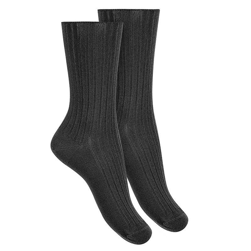Жіночі шкарпетки в рубчик з модалу Loose fit Black