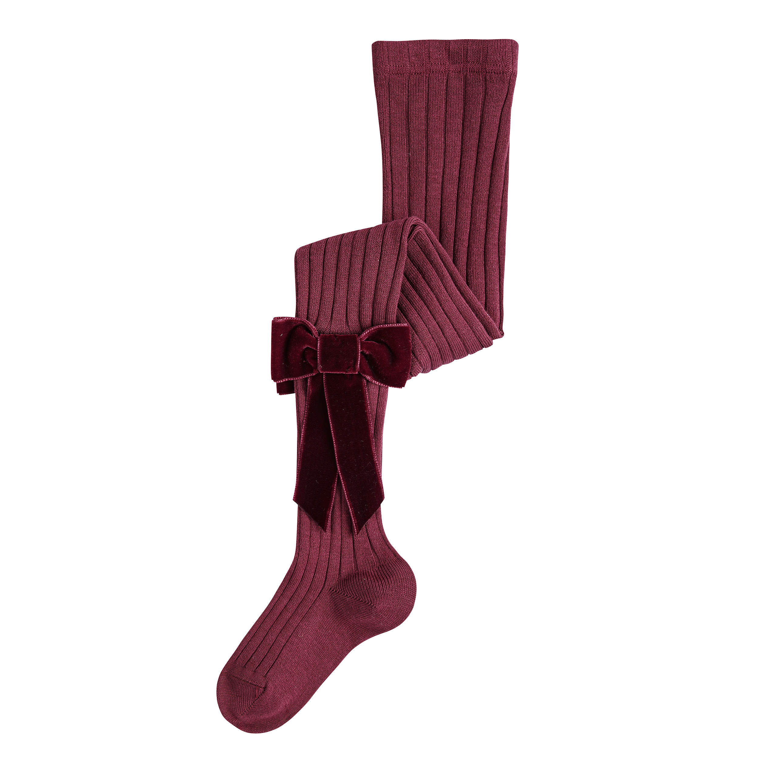 Колготки в рубчик із бантиком Coquette Garnet