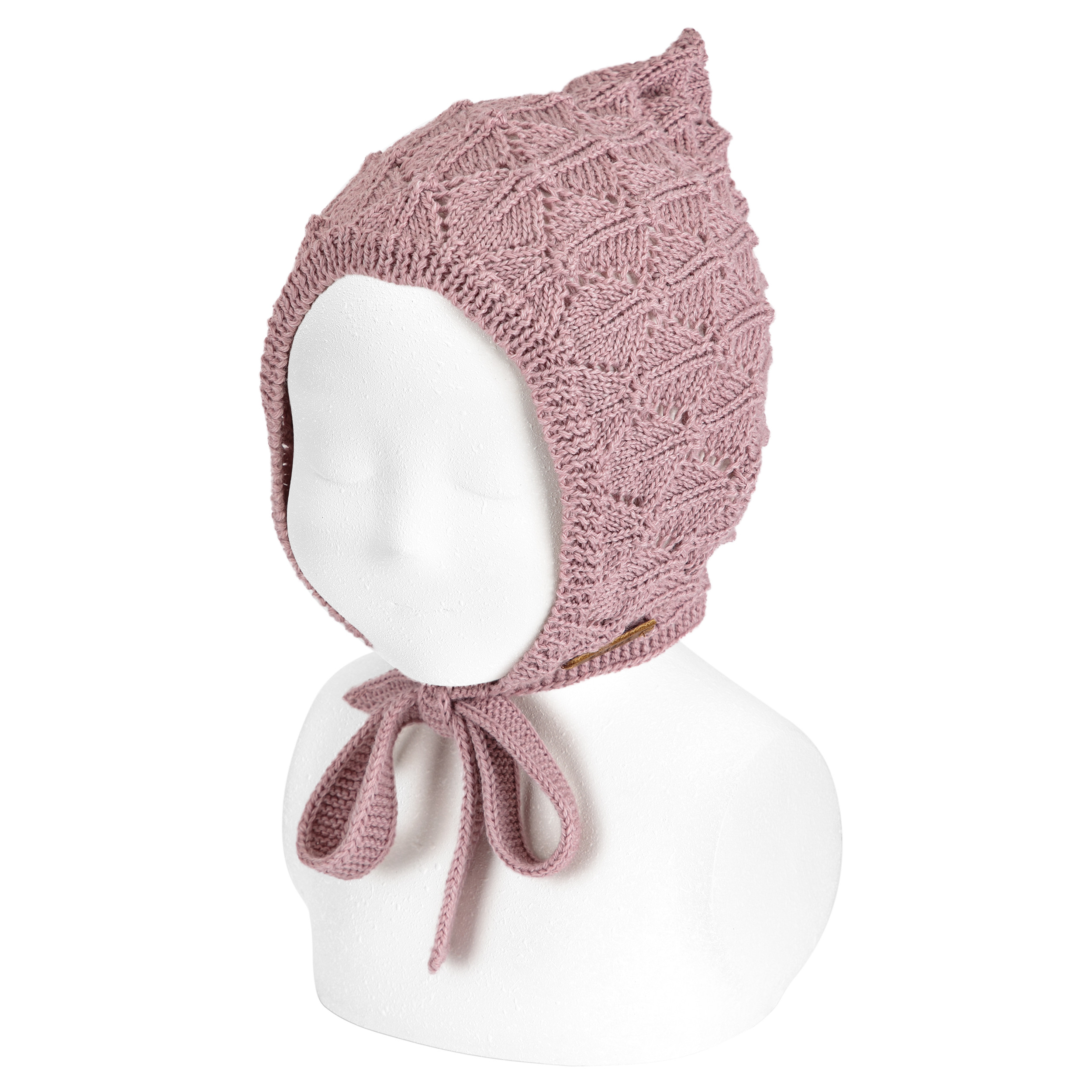 Шапочка-бонет Elf із суміші вовни мериноса Lavender Pink
