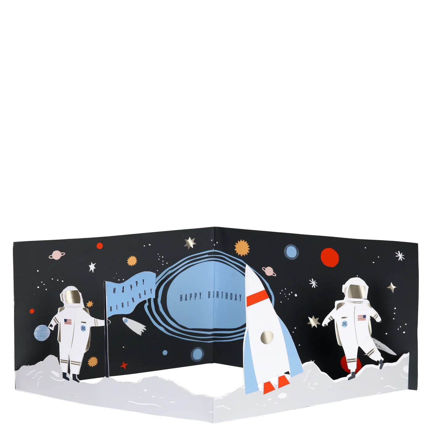 Листівка 3d Space Scene Birthday Card
