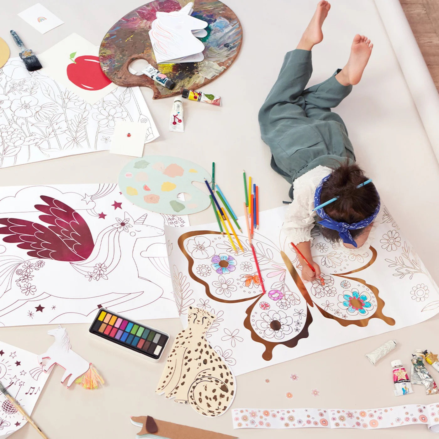 Набір постерів-розмальовок Butterﬂy Colouring Posters (2 шт)