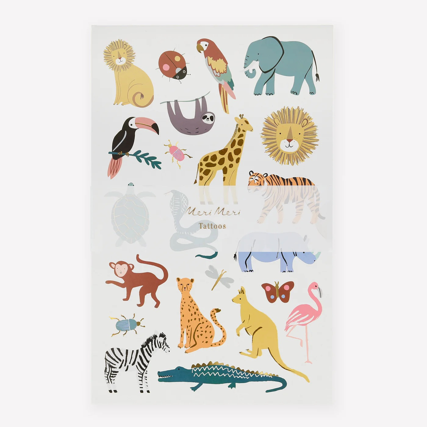 Набір тимчасових тату Wild Animals Temporary Tattoo Sheets