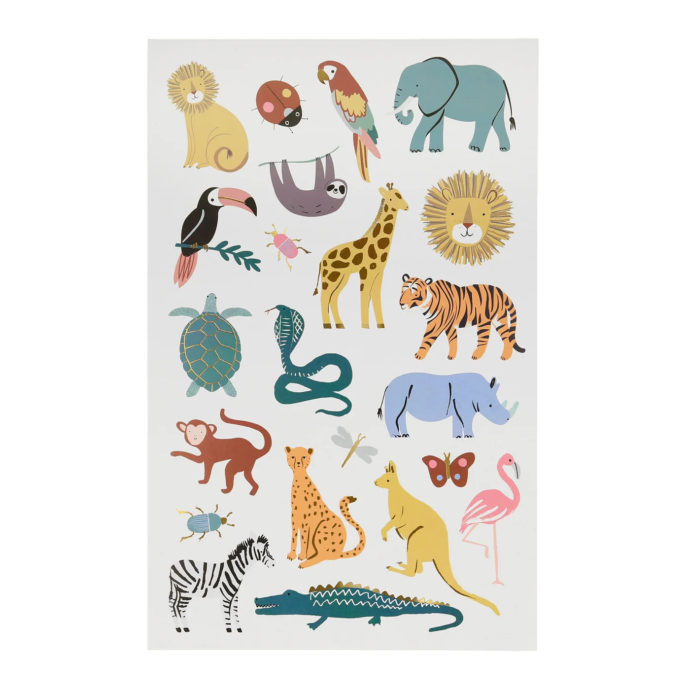 Набір тимчасових тату Wild Animals Temporary Tattoo Sheets
