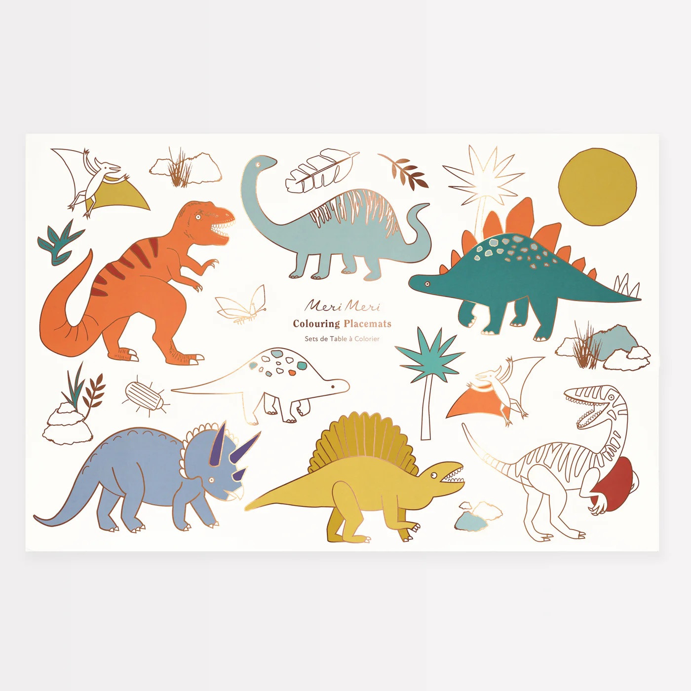 Набір плейсматів-розмальовок Dinosaurs Colouring Placemats (8 шт.)