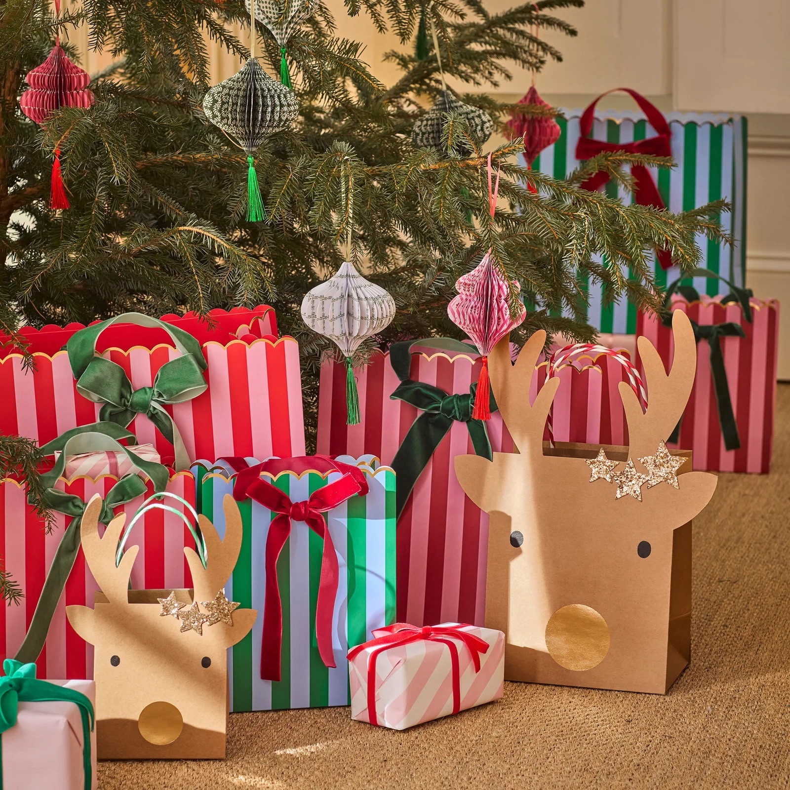 Набір пакетиків Striped Mixed Medium Gift Bags